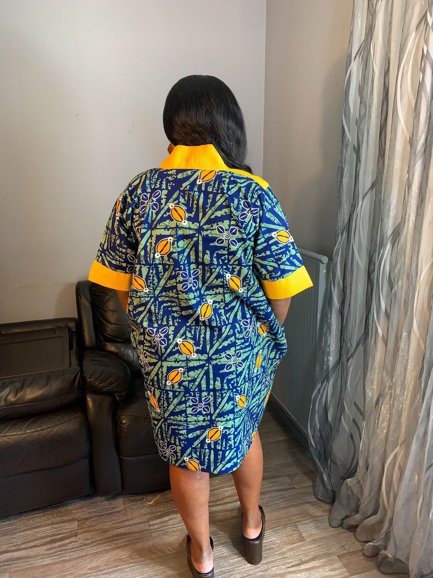 Robe Wax Achorké Vert Jaune