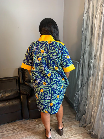 Robe Wax Achorké Vert Jaune