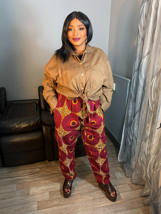 Pantalon Wax Mixte motifs : Disques Rouge