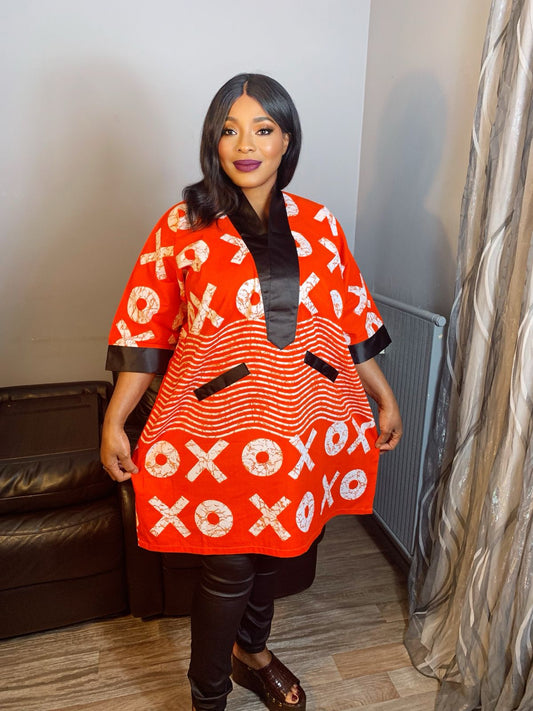 Robe Wax OX Duchesse Orange Wax Ankara 100%Coton