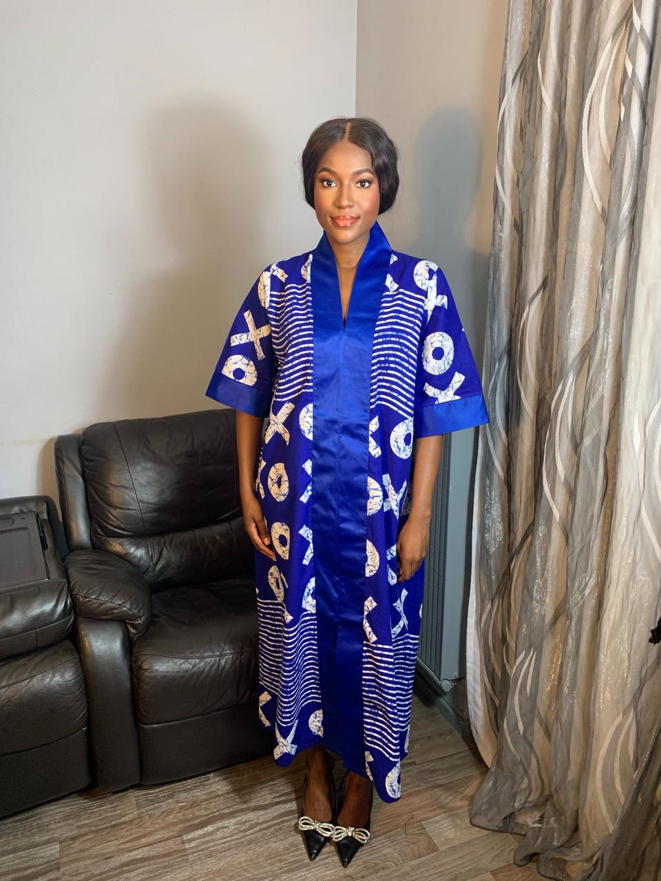 Robe Femme Kimono Wax" Wax Et  Duchesse " OX Tendance 100% Coton