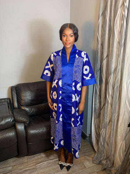 Robe Femme Kimono Wax" Wax Et  Duchesse " OX Tendance 100% Coton