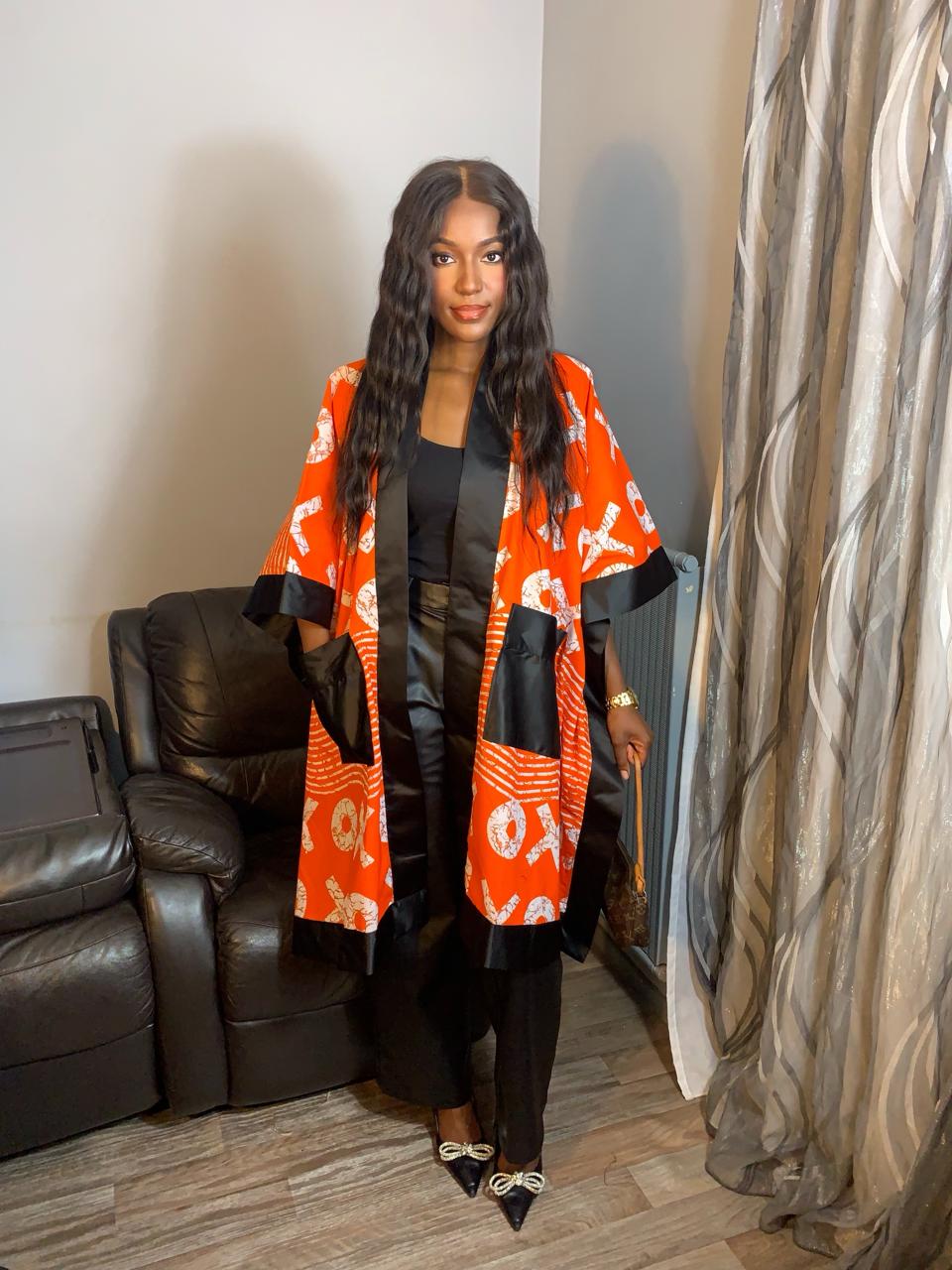 Petit Kimono Court Femme Wax Et Duchesse Wax OX