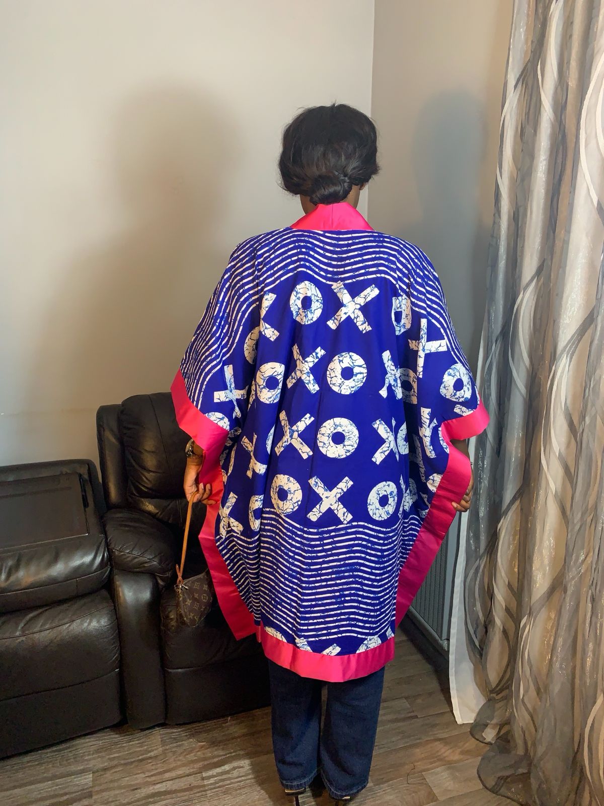Petit Kimono Court Femme  Wax Et Duchesse 100 % Coton