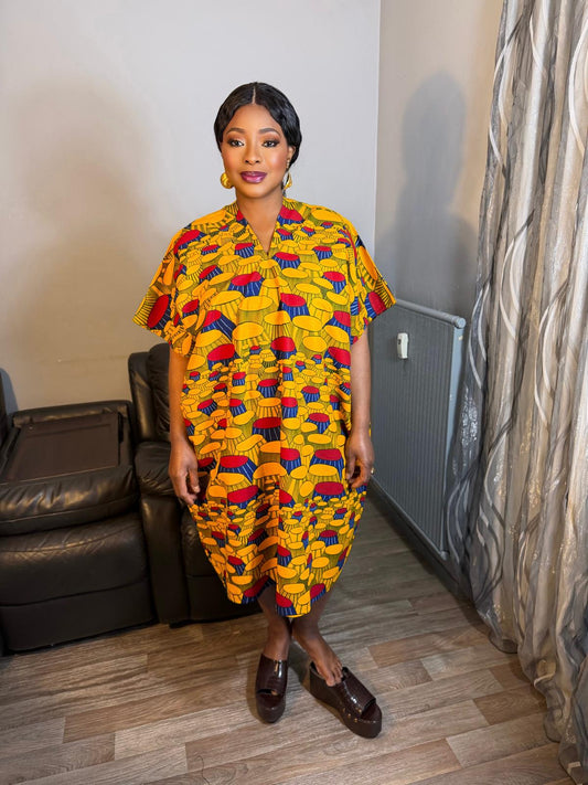 Robe Femme Wax Africain Robe Midi Wax Hitaget  Ankara  100%Coton Kings Chai's