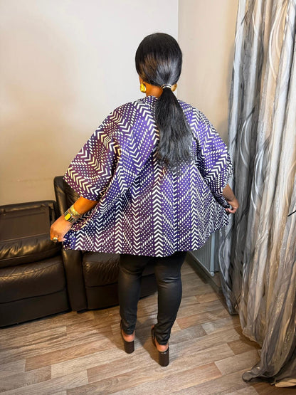 Top en Wax Africain 100 % Coton Bogolan – Haut Tendance en Tissu Wax Authentique