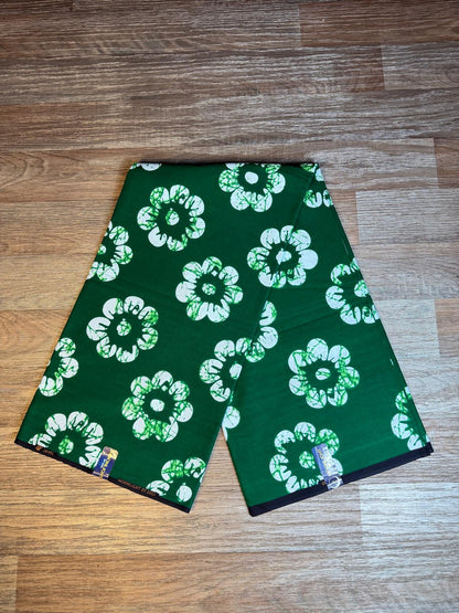 Tissus Wax Africain Ankara Wax  Moonlight  L'original 1 à 6 yards Vert Fleur 100% Coton  Tendance