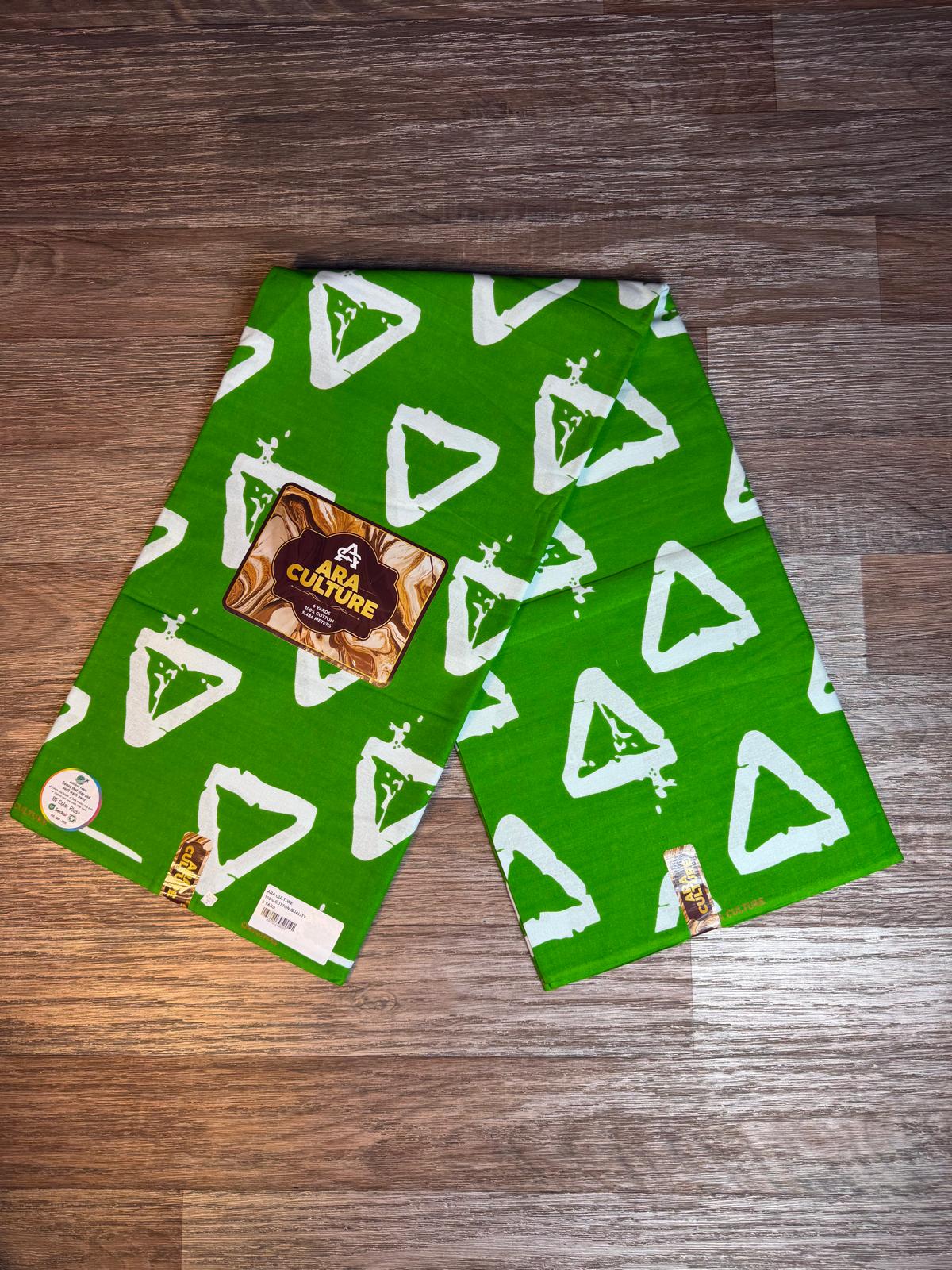 Tissus Wax Africain  Ankara , Wax Era Culture L'original 1 à 6 yards Wax Vert Blanc 100%Coton tendance
