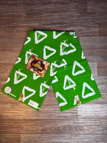Tissus Wax Africain  Ankara , Wax Era Culture L'original 1 à 6 yards Wax Vert Blanc 100%Coton tendance