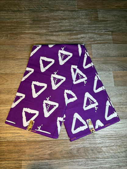 Tissus Wax Africain Ankara , Wax Era Culture L'original  1 à 6 yards  Violet Blanc 100%Coton Tendance