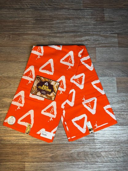 Tissus Wax Africain Ankara , Wax Era Culture L'original 1 à 6 yards Orange Blanc 100% Coton Tendance