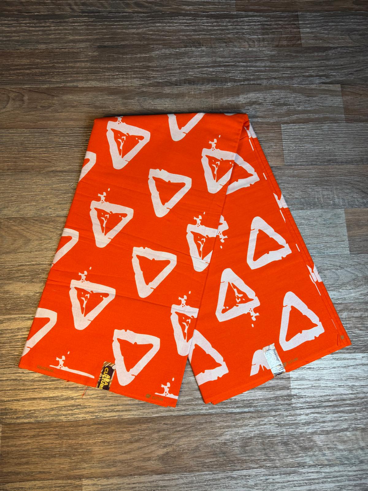 Tissus Wax Africain Ankara , Wax Era Culture L'original 1 à 6 yards Orange Blanc 100% Coton Tendance