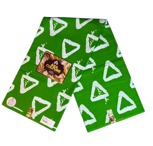 Tissus Wax Africain  Ankara , Wax Era Culture L'original 1 à 6 yards Wax Vert Blanc 100%Coton tendance