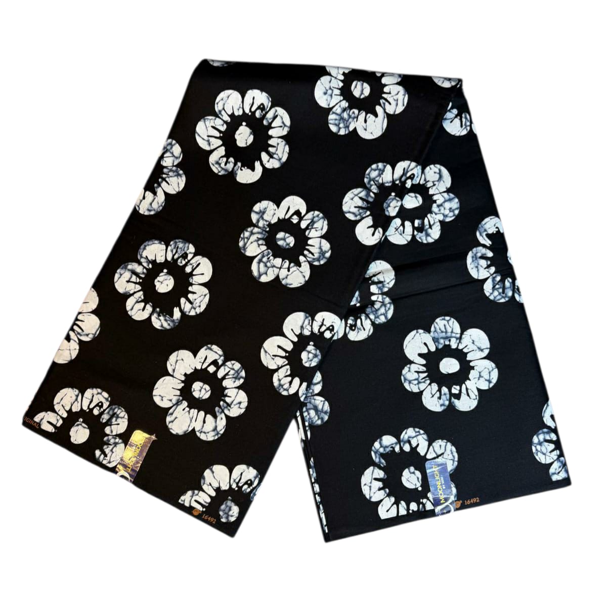 Tissus Wax Africain  Ankara Wax  Moonlight L'original 1 à 6 yards Noir Fleur 100% Coton Tendance