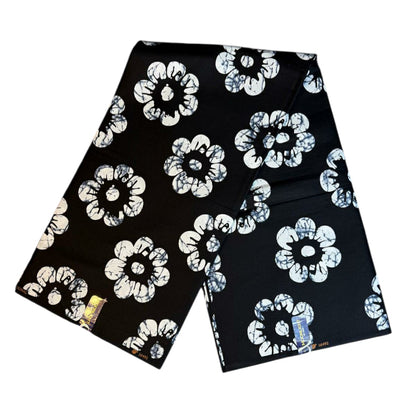 Tissus Wax Africain  Ankara Wax  Moonlight L'original 1 à 6 yards Noir Fleur 100% Coton Tendance