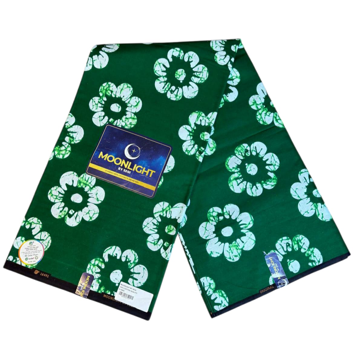 Tissus Wax Africain Ankara Wax  Moonlight  L'original 1 à 6 yards Vert Fleur 100% Coton  Tendance