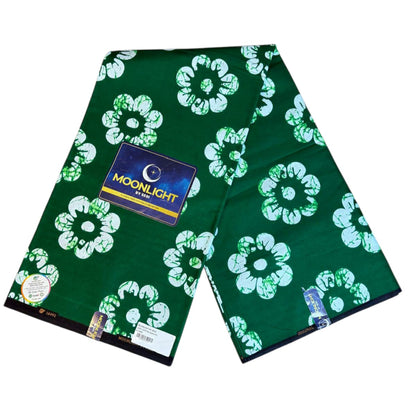 Tissus Wax Africain Ankara Wax  Moonlight  L'original 1 à 6 yards Vert Fleur 100% Coton  Tendance