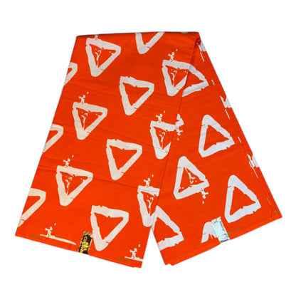 Tissus Wax Africain Ankara , Wax Era Culture L'original 1 à 6 yards Orange Blanc 100% Coton Tendance