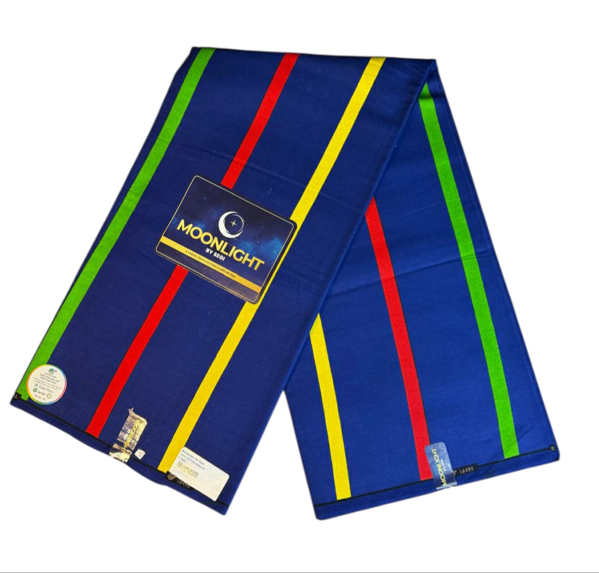 Tissus Wax Africain  Ankara Wax  Moonlight L'original 1 à 6 yards Rayures Bleu Roi 100% Coton Tendance