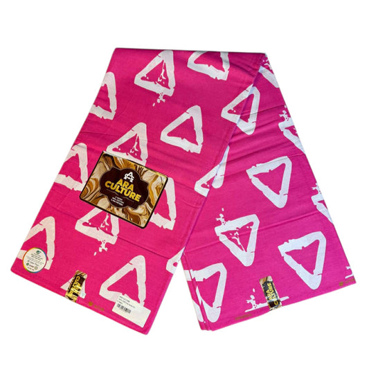 Tissus Wax Africain  Ankara , Wax Era Culture L'original 1 à 6 yards Rose Blanc 100% Coton Tendance