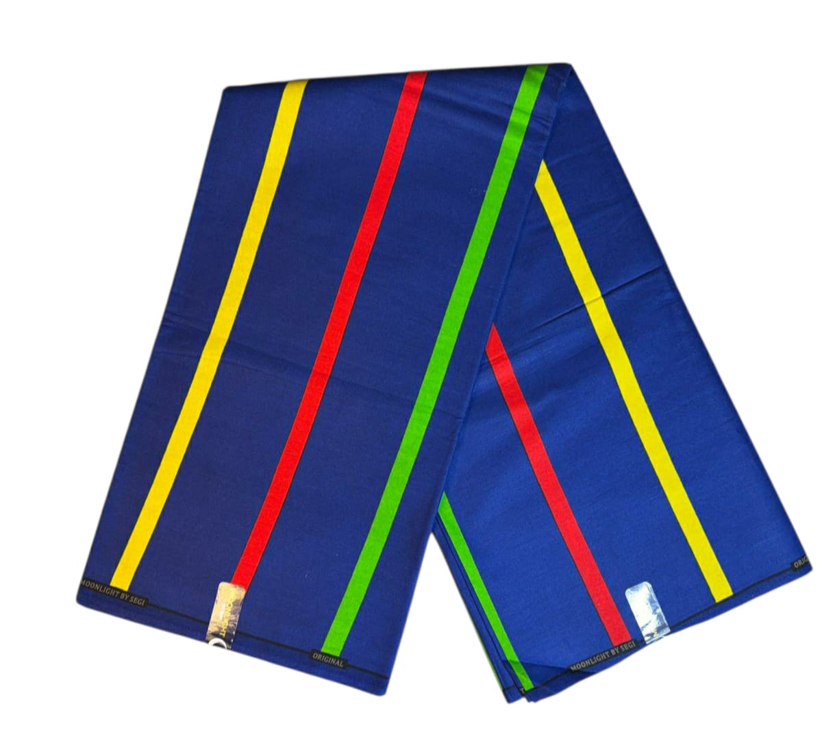 Tissus Wax Africain  Ankara Wax  Moonlight L'original 1 à 6 yards Rayures Bleu Roi 100% Coton Tendance