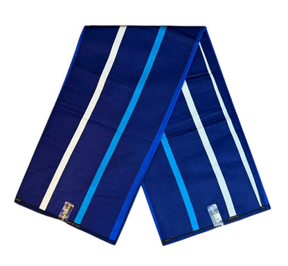 Tissus Wax Africain  Wax Ankara "Wax  Moonlight  L'original 1 à 6 yards Rayures Bleu"  Marine 100%Coton Tendance