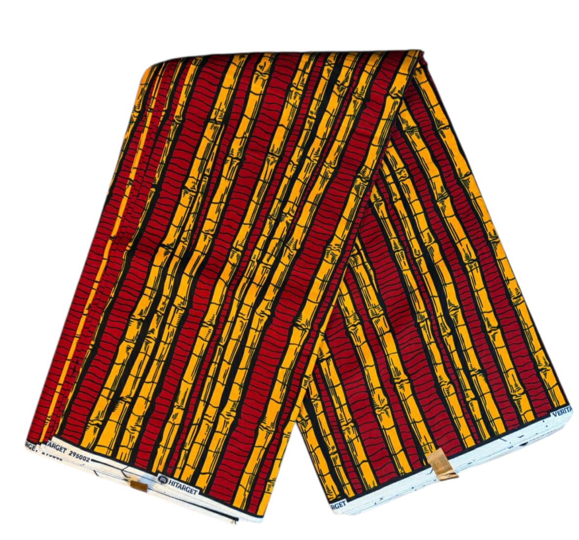 Tissus Wax Africain   Ankara 1 à 12 yard, Wax Hitarget  Rouge" Red" yellow  Sugar' Design' canne à sucre