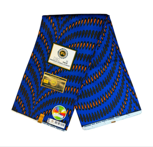 Tissus Wax Africain Ankara  1 à 6 Yards Wax Hitarget  Collection bleu 100% Coton