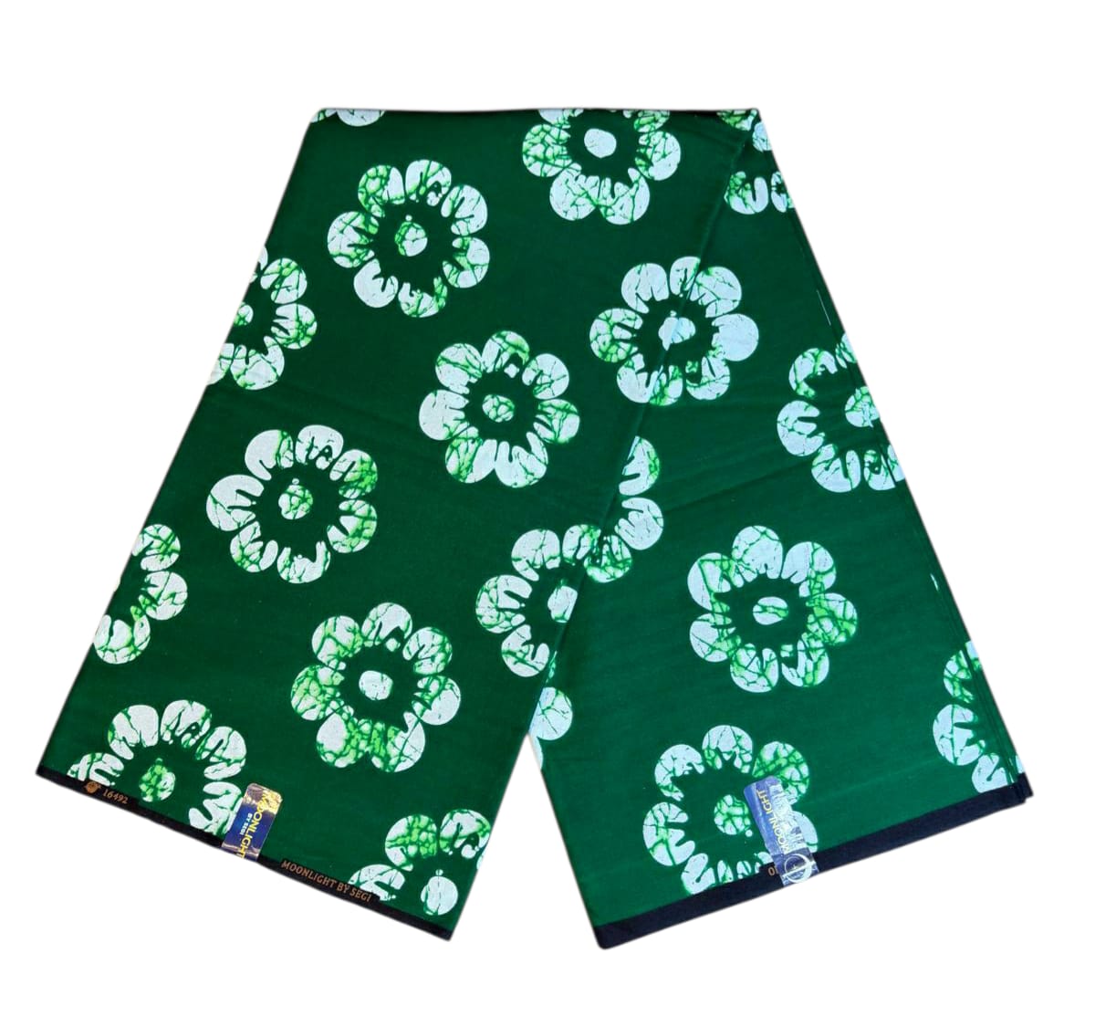 Tissus Wax Africain Ankara Wax  Moonlight  L'original 1 à 6 yards Vert Fleur 100% Coton  Tendance