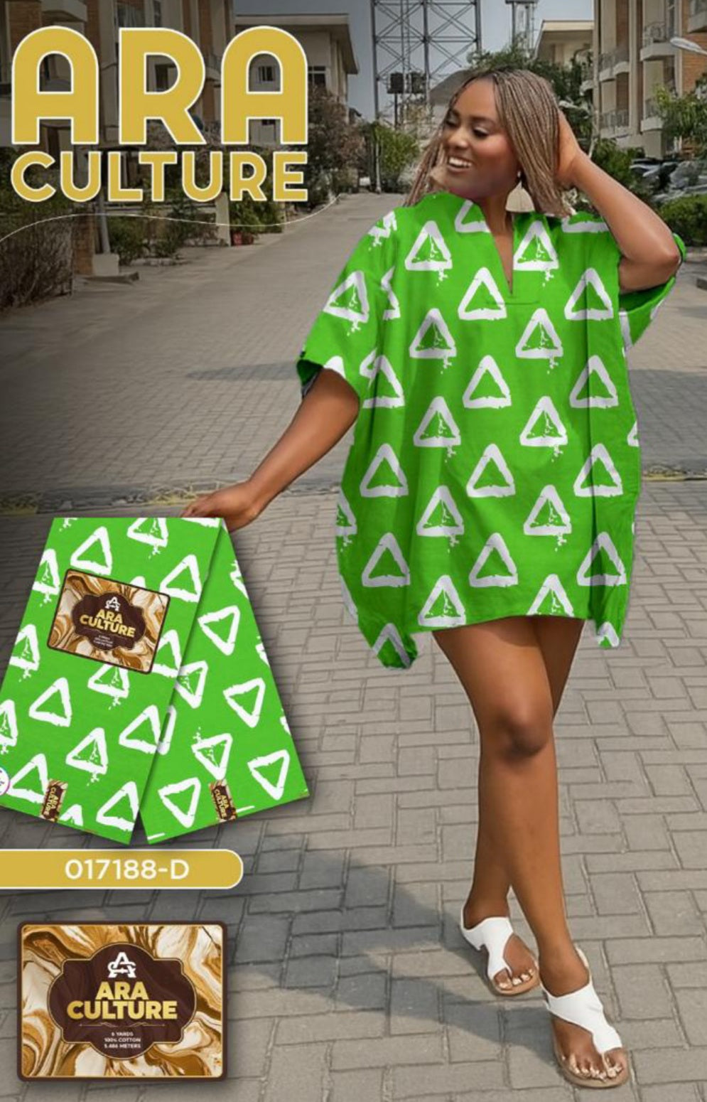 Tissus Wax Africain  Ankara , Wax Era Culture L'original 1 à 6 yards Wax Vert Blanc 100%Coton tendance
