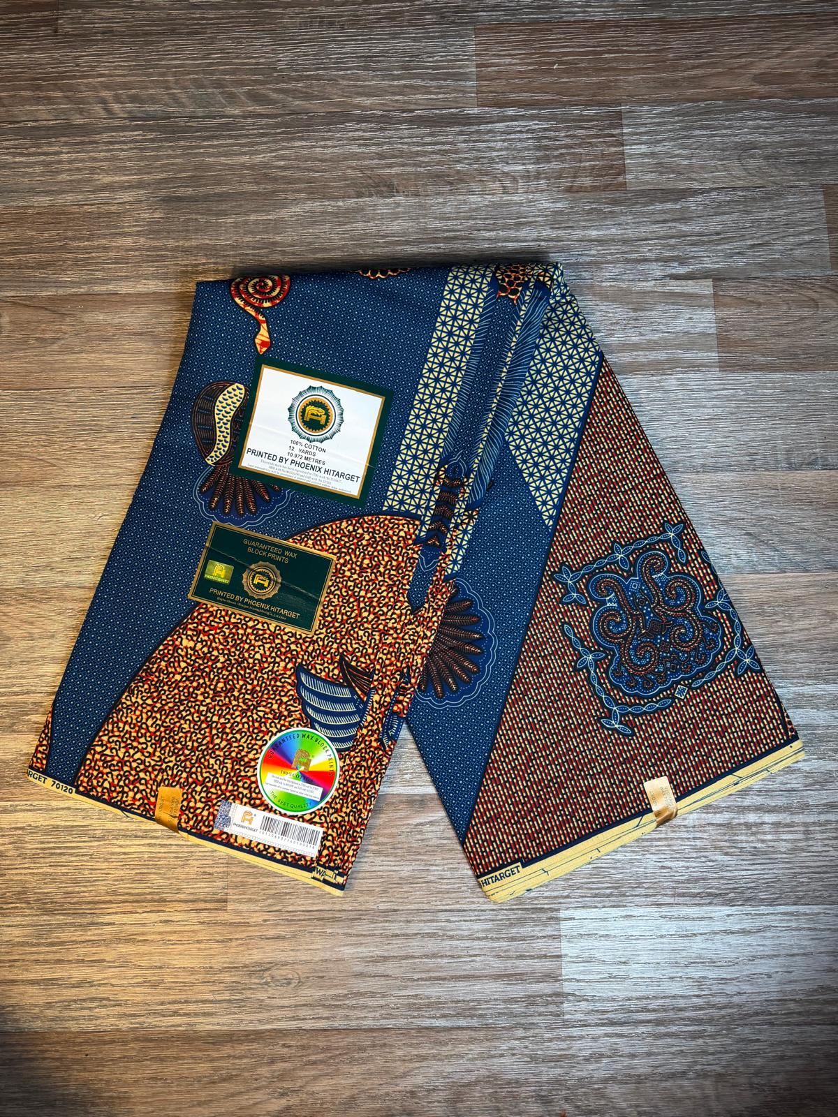 Afrikanische Wachsstoffe, 100 % Baumwolle, Ankara, 1 bis 6 Yards, Wax Hitarget Authentic Collection