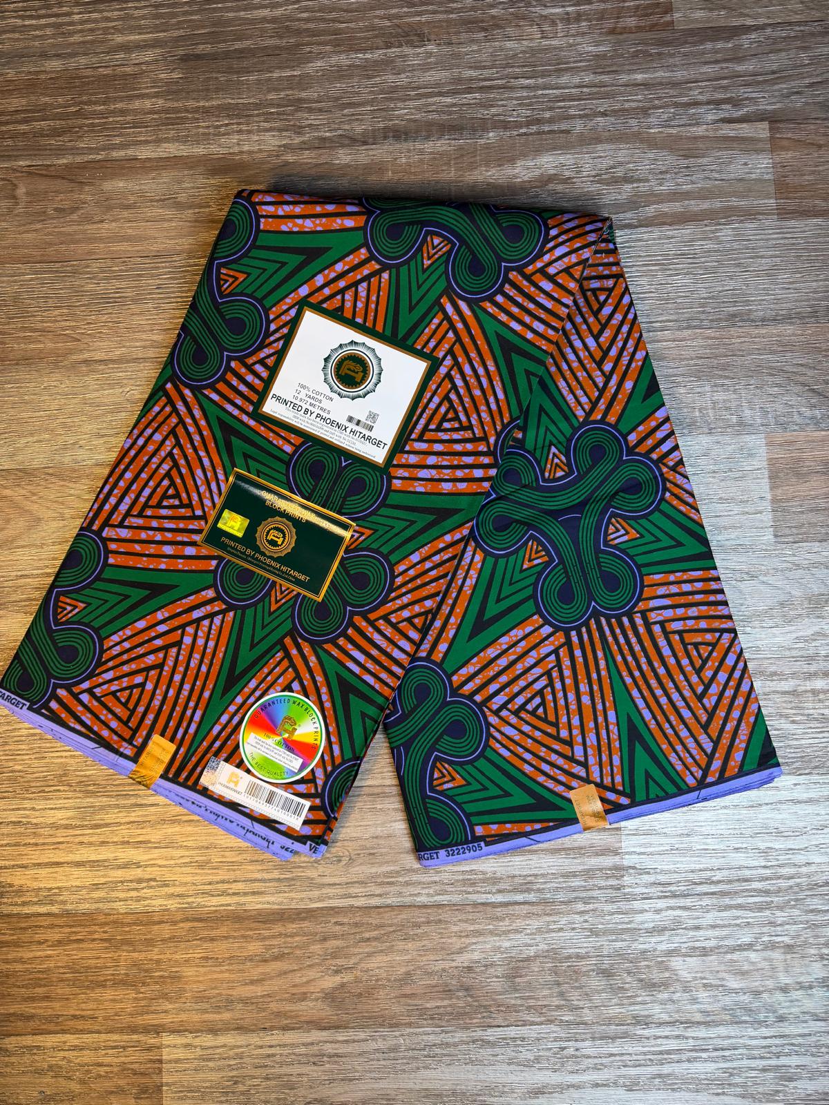 Afrikanische Wachsstoffe, 100 % Baumwolle, Ankara, 1 bis 6 Yards, Wax Hitarget Authentic Collection