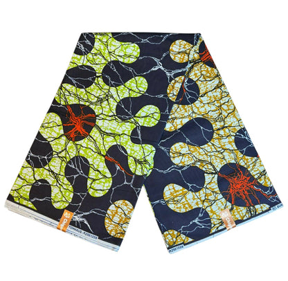 Tissus Wax Africain Ankara 1 à 6 yards Wax Chigan Daho 100% Coton Nouveau Design Marron Foncé