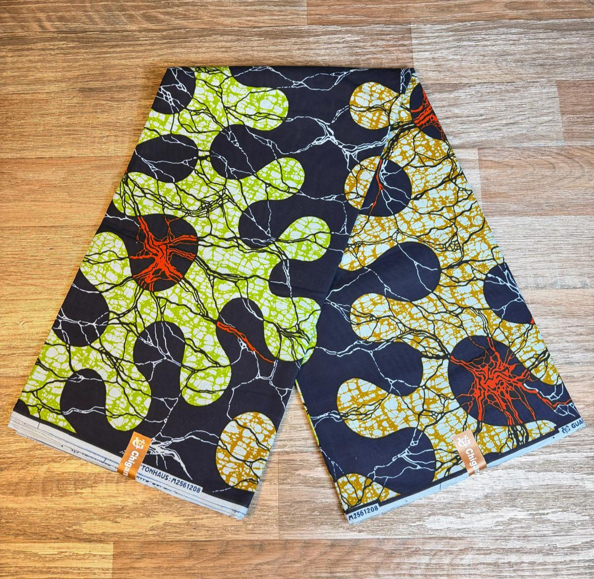 Tissus Wax Africain Ankara 1 à 6 yards Wax Chigan Daho 100% Coton Nouveau Design Marron Foncé