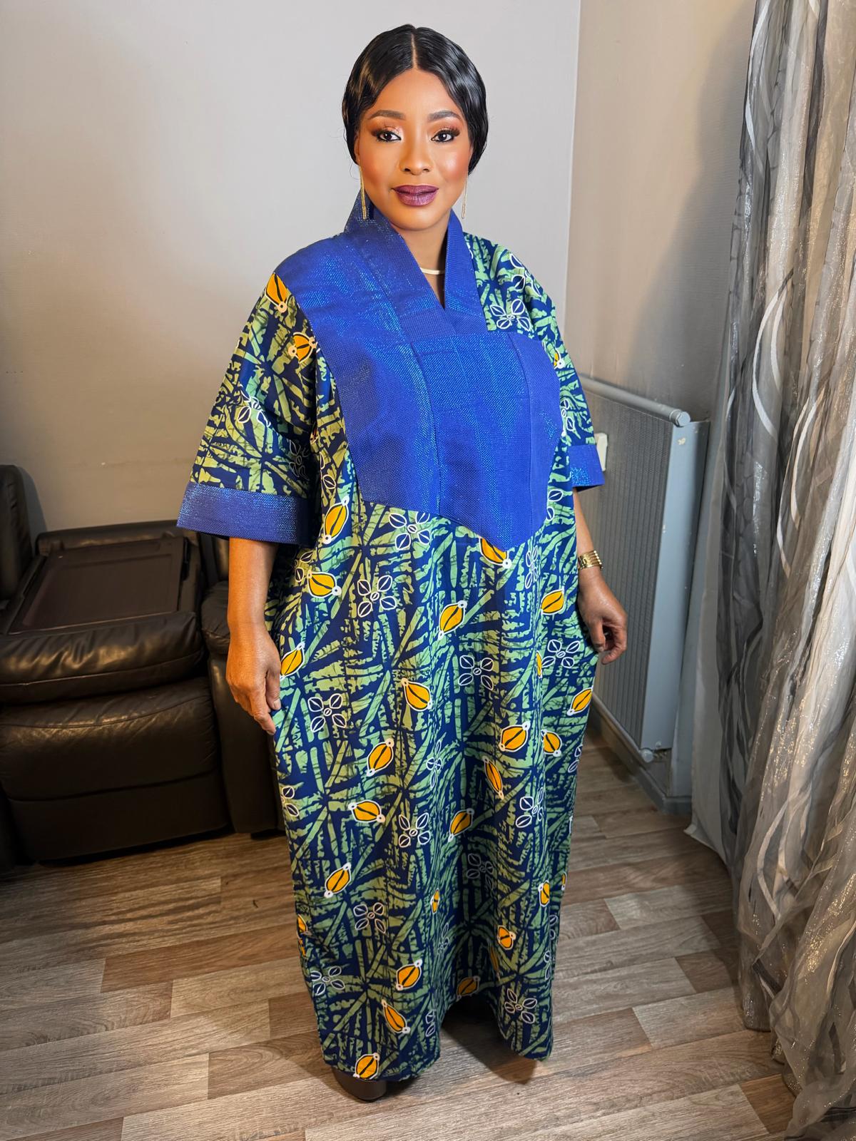 Robe Femme Longue Wax Africain Wax Et Duchesse Wax OX Ankara 100% Coton