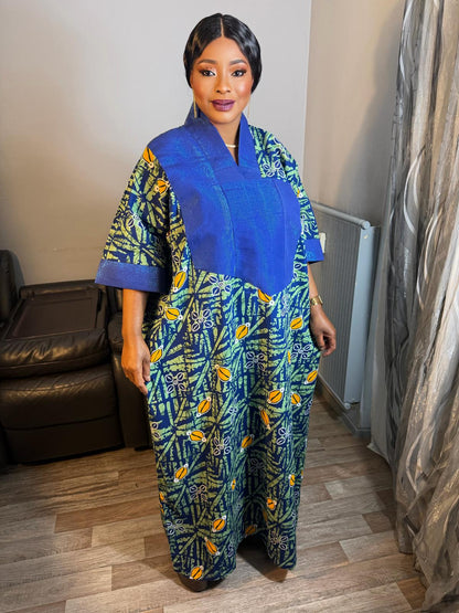 Robe Femme Longue Wax Africain Wax Et Duchesse Wax OX Ankara 100% Coton