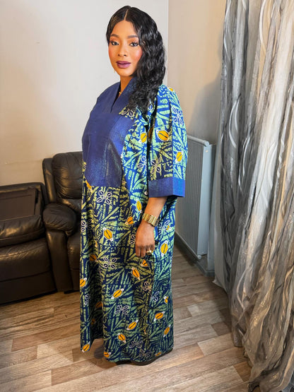 Robe Femme Longue Wax Africain Wax Et Duchesse Wax OX Ankara 100% Coton