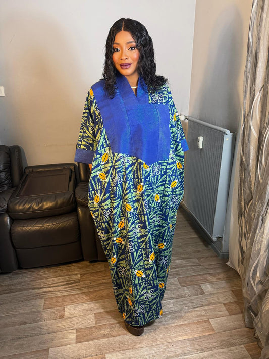 Robe Femme Longue Wax Africain Wax Et Duchesse Wax OX Ankara 100% Coton