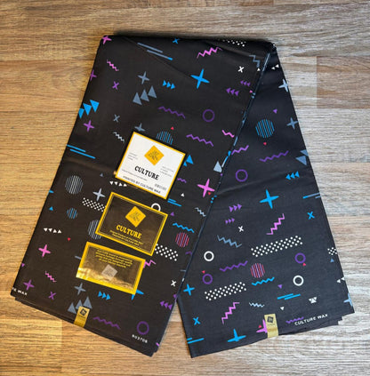Tissus Wax Africain Ankara 1 à 6 yards Wax "Culture" 100% Coton