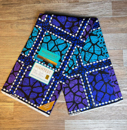 Tissus Wax Africain Ankara 1 à 6 yards Wax "Hightest" 100% Coton