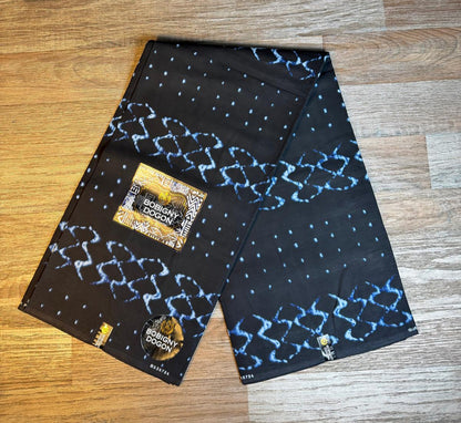 Tissus Wax 1 à 6 yards Wax Africain Wax 100 %Coton Bleu Marine