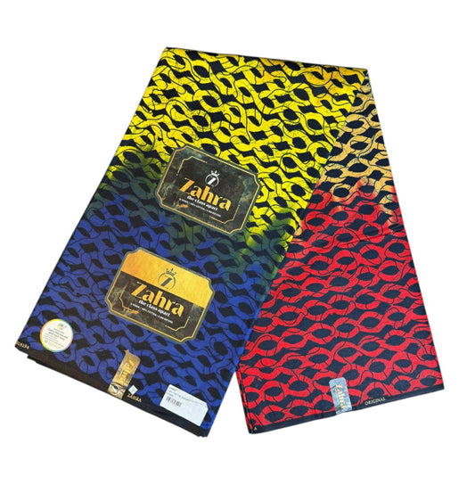 Tissus Wax Africain Ankara 1 à 6 yards Wax "Zahra" 100% Coton