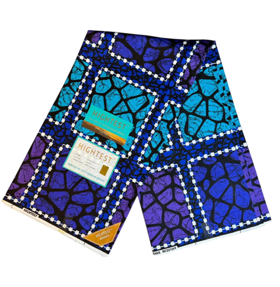 Tissus Wax Africain Ankara 1 à 6 yards Wax "Hightest" 100% Coton