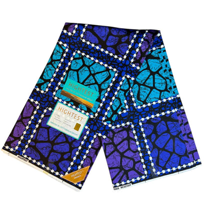 Tissus Wax Africain Ankara 1 à 6 yards Wax "Hightest" 100% Coton