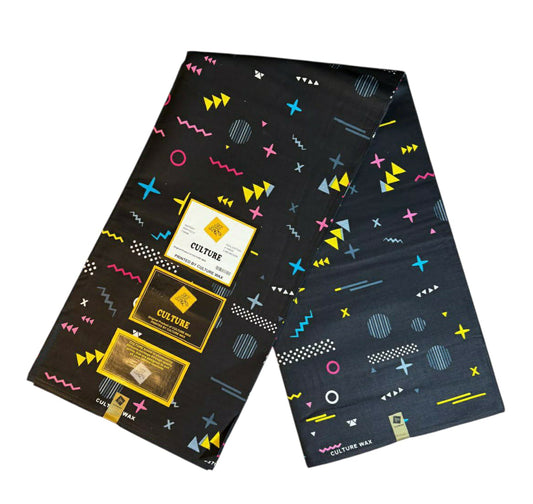 Tissus Wax Africain Ankara 1 à 6 yards Wax "Culture" 100% Coton