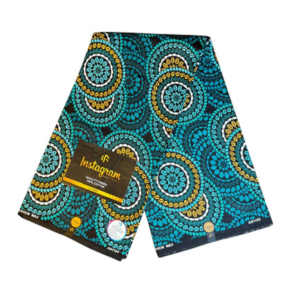 Tissus Wax Africain Ankara 1 à 6 yards Wax "Instagram" 100% Coton