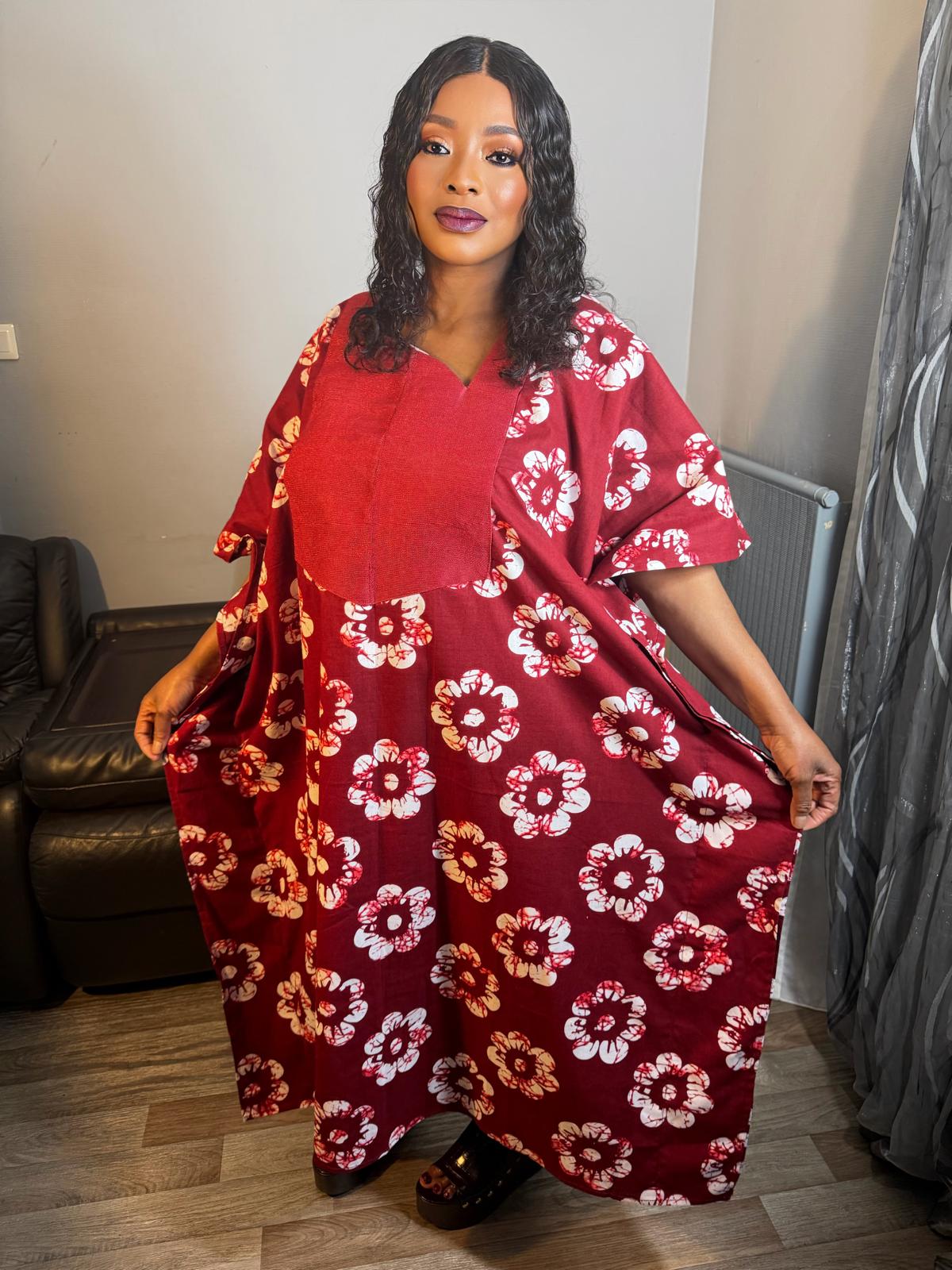 Robe Femme longue Wax  Aso Oke  Caftan  100% Coton