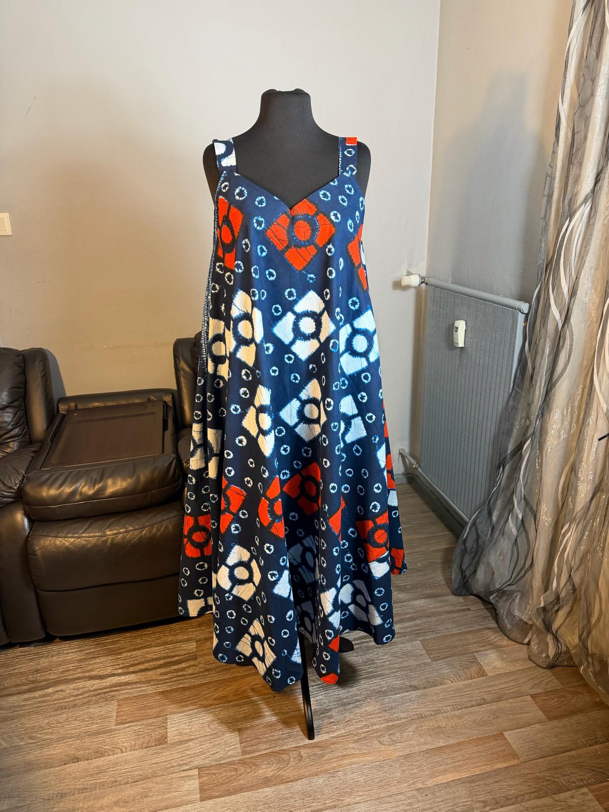 Robe Femme Longue robe 0vale Wax Africain"Wax 100% Coton