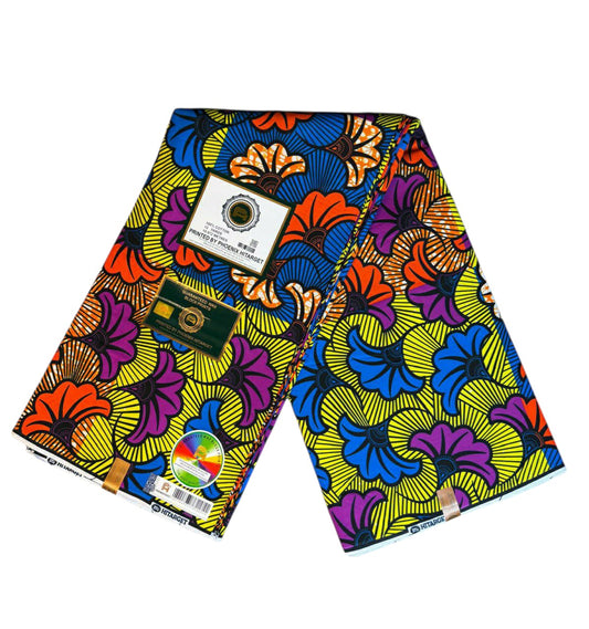 Tissus Wax Africain Ankara 1 à 12 yards Wax Hitarget" Fleur de   Mariage" Nouveau Multicolore 100% Coton
