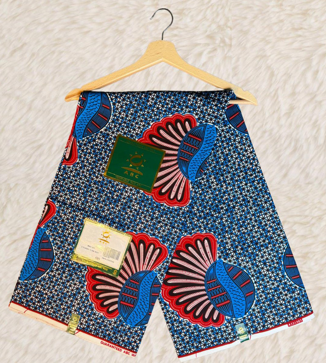 Tissus Wax Africain 6 yards Wax ABC" England  Original Ankara 100% Coton